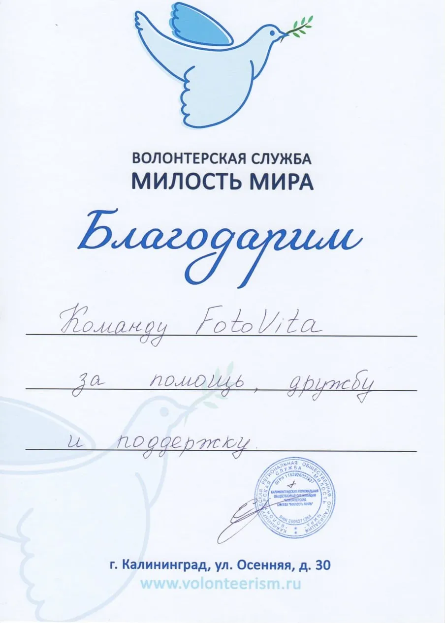 Благодарственное письмо 3